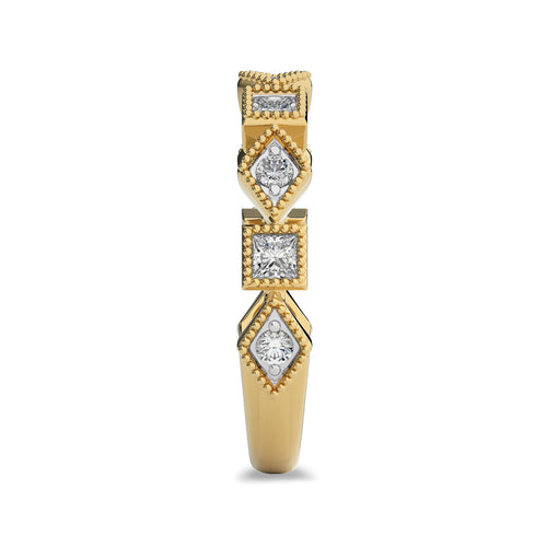 3/8 CT.Princess and Round Lab Created Diamond stackable Wedding Band