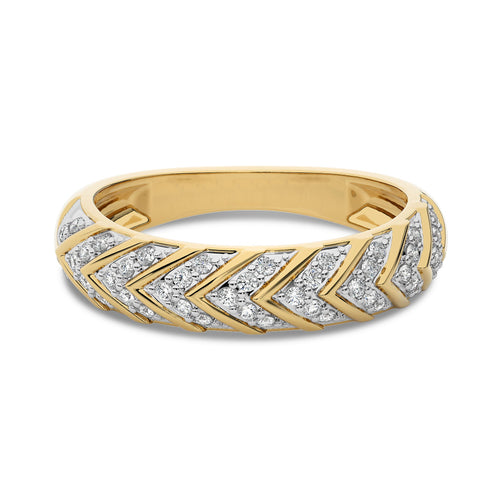 1/4 CT. Round Lab Created Diamond Arrow Pattern Wedding Band Ring