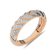 1/4 CT. Round Lab Created Diamond Arrow Pattern Wedding Band Ring