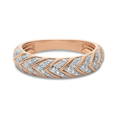 1/4 CT. Round Lab Created Diamond Arrow Pattern Wedding Band Ring
