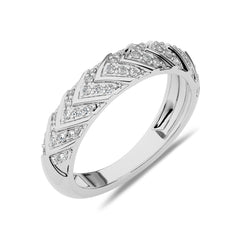 1/4 CT. Round Natural Diamond Arrow Pattern Wedding Band Ring