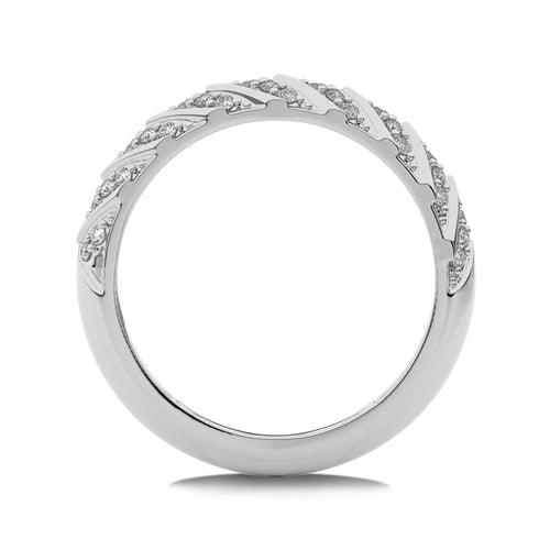 1/4 CT. Round Lab Created Diamond Arrow Pattern Wedding Band Ring