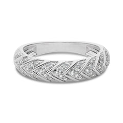 1/4 CT. Round Lab Created Diamond Arrow Pattern Wedding Band Ring