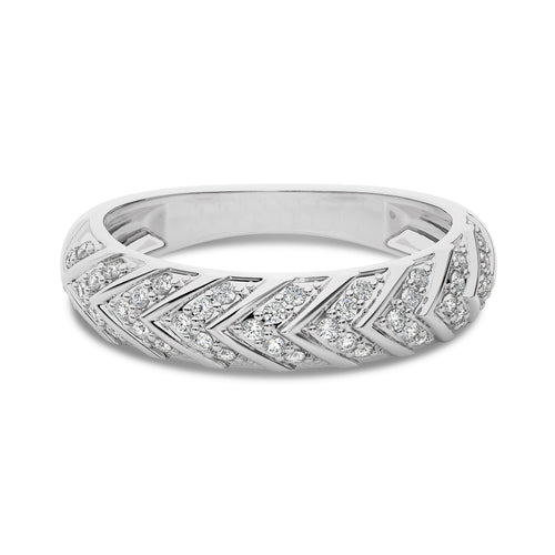 1/4 CT. Round Lab Created Diamond Arrow Pattern Wedding Band Ring