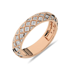 1/4 CT. Round Natural Diamond Criss cross Wedding Band ring