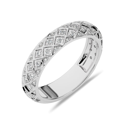 1/4 CT. Round Natural Diamond Criss cross Wedding Band ring