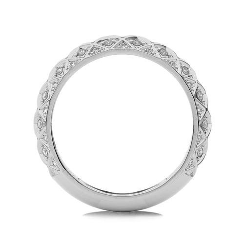 1/4 CT. Round Natural Diamond Criss cross Wedding Band ring