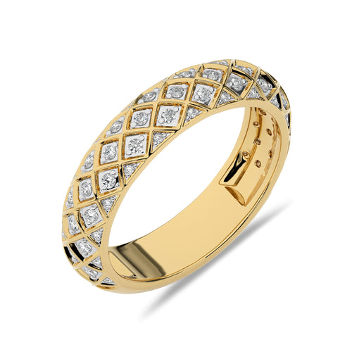 1/4 CT. Round Lab Created Diamond Criss cross Wedding Band ring