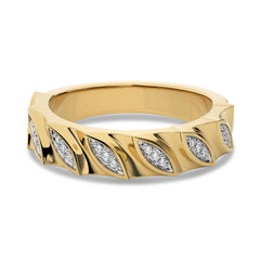 1/10 CT. Marquise Shape Round Lab Created Diamond Wedding Band Ring