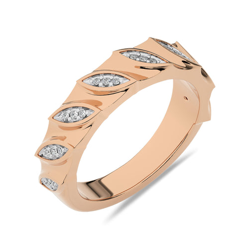 1/10 CT. Marquise Shape Round Lab Created Diamond Wedding Band Ring