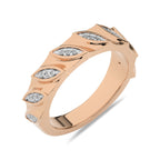 1/10 CT. Marquise Shape Round Lab Created Diamond Wedding Band Ring