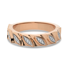 1/10 CT. Marquise Shape Round Lab Created Diamond Wedding Band Ring