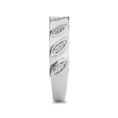 1/10 CT. Marquise Shape Round Lab Created Diamond Wedding Band Ring