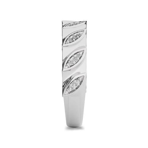 1/10 CT. Marquise Shape Round Lab Created Diamond Wedding Band Ring