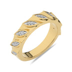 1/10 CT. Marquise Shape Round Lab Created Diamond Wedding Band Ring