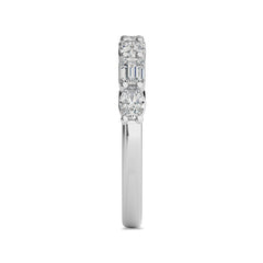 1 CT. Emerald and Oval Lab Created Diamond Half Eternity Band