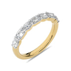 1 CT. Emerald and Oval Lab Created Diamond Half Eternity Band