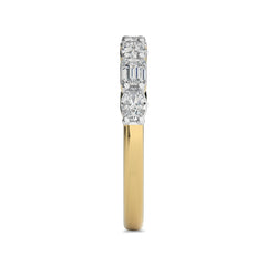 1 CT. Emerald and Oval Lab Created Diamond Half Eternity Band