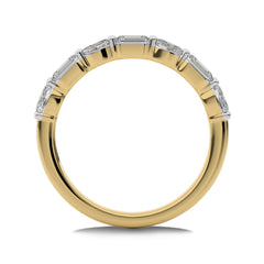 1 CT. Emerald and Oval Lab Created Diamond Half Eternity Band