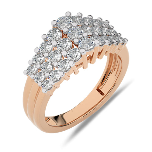 1 1/2 CT.Three Row Pyramid Lab Created Diamond Wedding Band