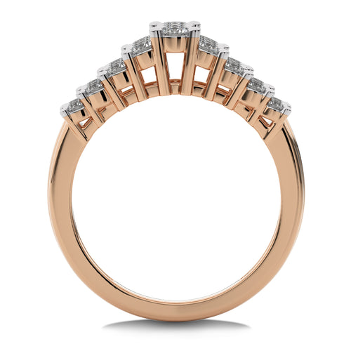 1 1/2 CT.Three Row Pyramid Lab Created Diamond Wedding Band