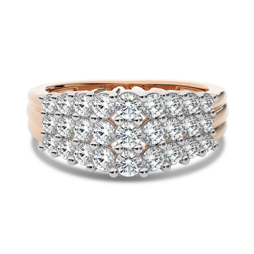 1 1/2 CT.Three Row Pyramid Lab Created Diamond Wedding Band