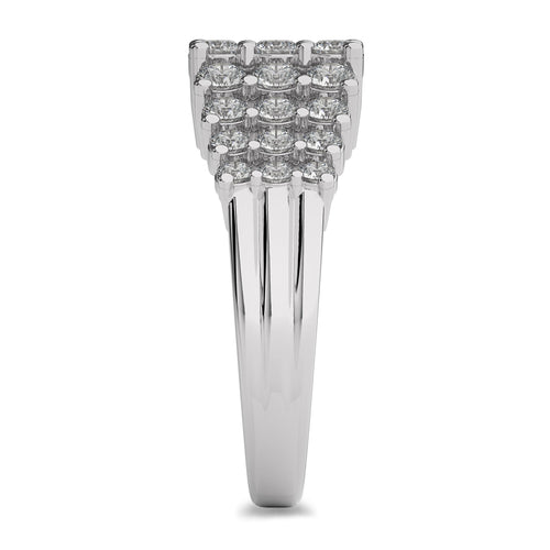 1 1/2 CT.Three Row Pyramid Lab Created Diamond Wedding Band