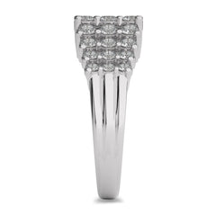 1 1/2 CT.Three Row Pyramid Lab Created Diamond Wedding Band