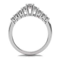 1 1/2 CT.Three Row Pyramid Lab Created Diamond Wedding Band
