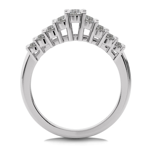 1 1/2 CT.Three Row Pyramid Lab Created Diamond Wedding Band