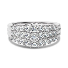 1 1/2 CT.Three Row Pyramid Lab Created Diamond Wedding Band