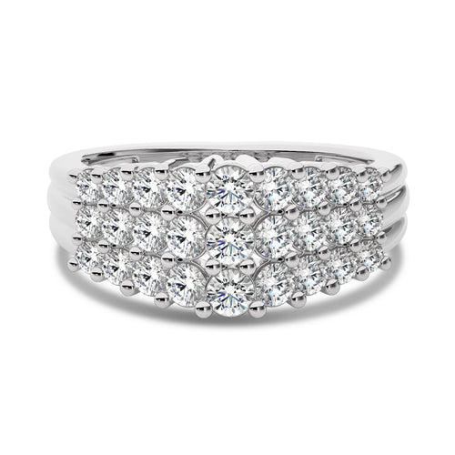 1 1/2 CT.Three Row Pyramid Lab Created Diamond Wedding Band
