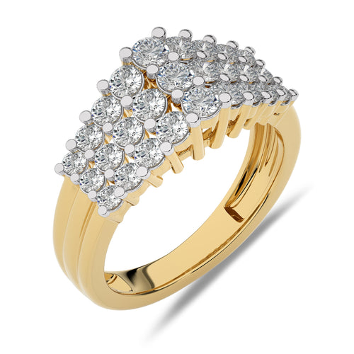 1 1/2 CT.Three Row Pyramid Lab Created Diamond Wedding Band