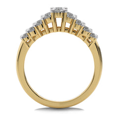 1 1/2 CT.Three Row Pyramid Lab Created Diamond Wedding Band