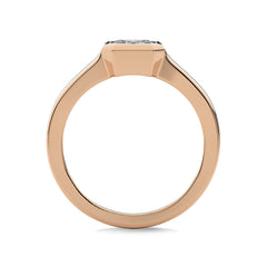 1 1/2 CT. Emerald Cut Bezel Set Natural Diamond Engagement Ring