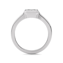 1 1/2 CT. Emerald Cut Bezel Set Natural Diamond Engagement Ring
