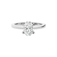 1 1/2 CT. Stellar Solitaire Oval Natural Diamond Engagement Ring