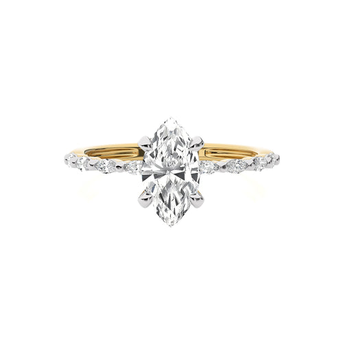 Mesmerizing Marquise Lab Created Diamond Engagement Ring