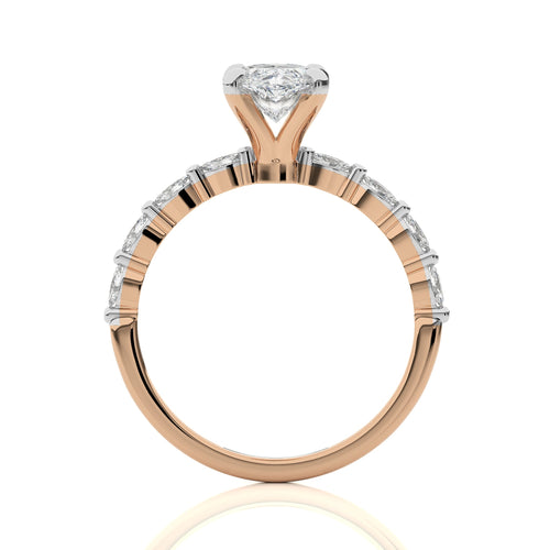 Mesmerizing Marquise Lab Created Diamond Engagement Ring