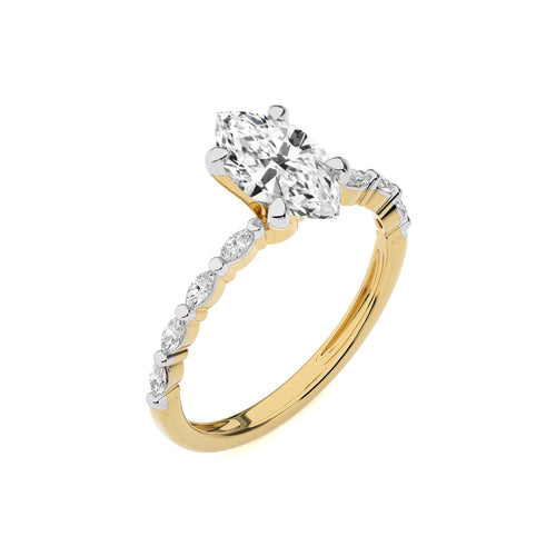 Mesmerizing Marquise Lab Created Diamond Engagement Ring