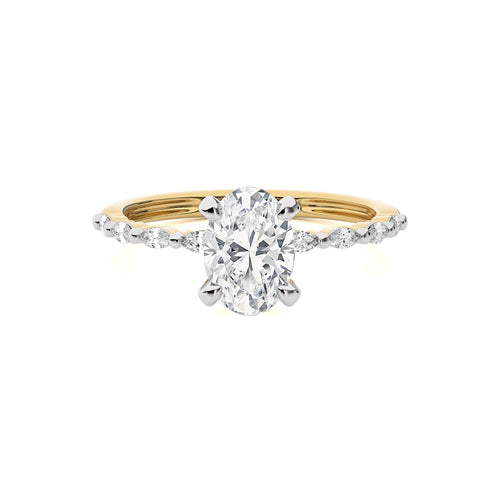 Mesmerizing Oval Lab Created Diamond Engagement Ring