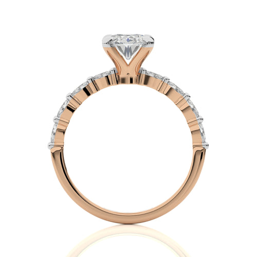 Mesmerizing Oval Lab Created Diamond Engagement Ring