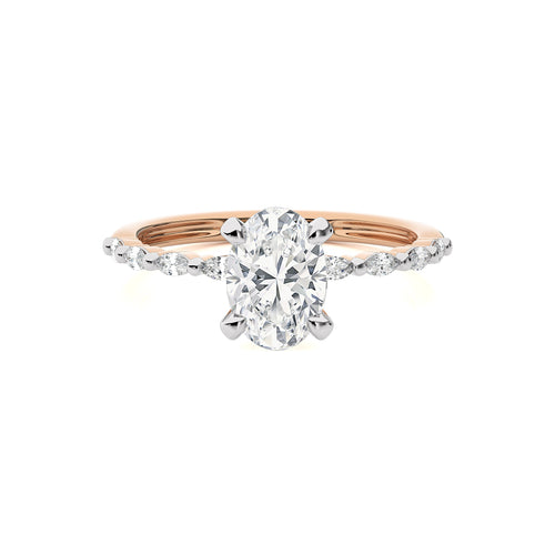 Mesmerizing Oval Lab Created Diamond Engagement Ring