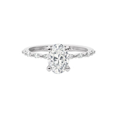 Mesmerizing Oval Lab Created Diamond Engagement Ring