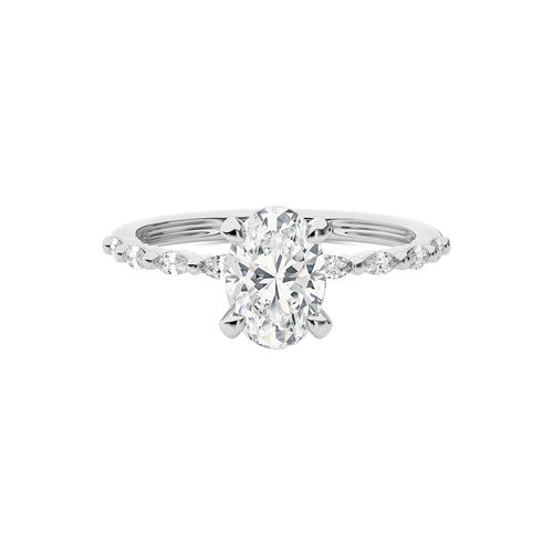 Mesmerizing Oval Lab Created Diamond Engagement Ring