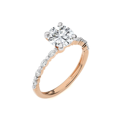 Mesmerizing Round Lab Created Diamond Engagement Ring