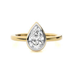 Bespoke Bezel Set Pear Diamond Engagement Ring