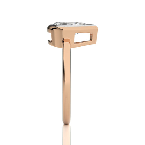 1 1/2 CT. Bespoke Bezel Set Pear Lab Created Diamond Engagement Ring