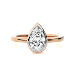 Bespoke Bezel Set Pear Diamond Engagement Ring