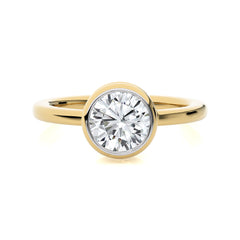 1 1/2 CT. Bespoke Bezel Set Round Natural Diamond Engagement Ring